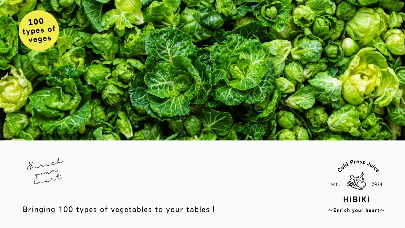 ヘルシー&ダイエットに最適！野菜直販サイト「やさいと」野菜の通販サイト　コールドプレスジュース「HiBiKi」100種類の野菜を生産
